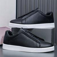 Minimalist Slip-On Sneakers for Men & Women – Lightweight Casual Leather Shoes for Daily Wear.Clean design. Everyday comfort. Effortless style.