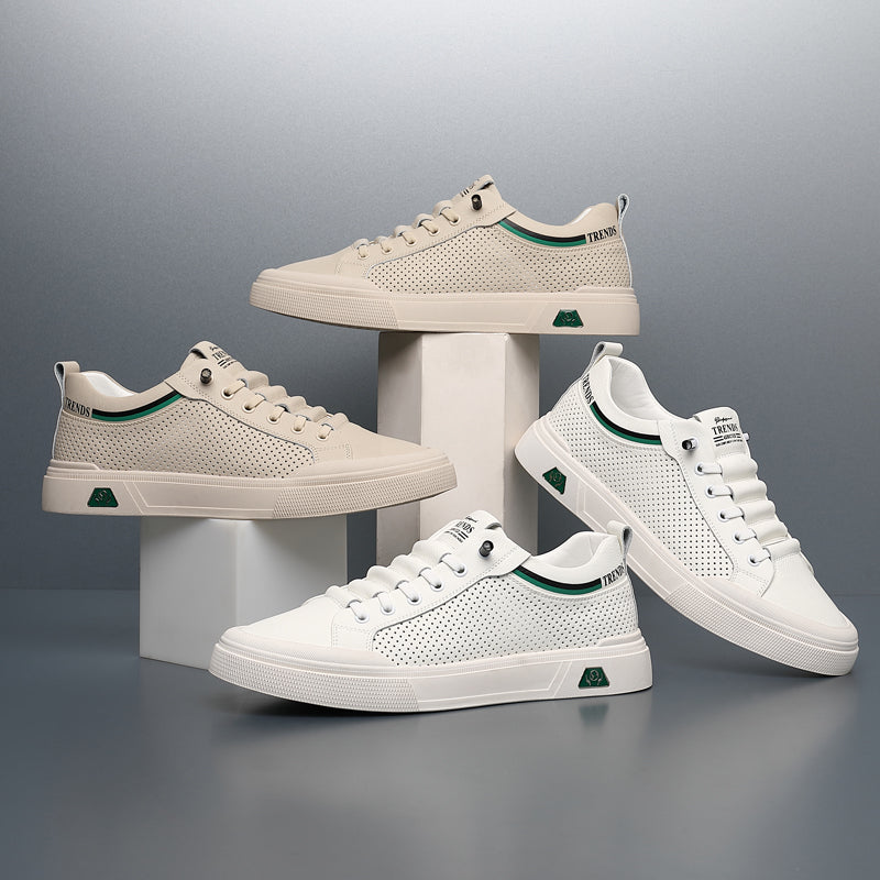 Men’s & Women’s Casual Low-Top Sneakers – Breathable PU Leather Platform Shoes for Everyday Wear