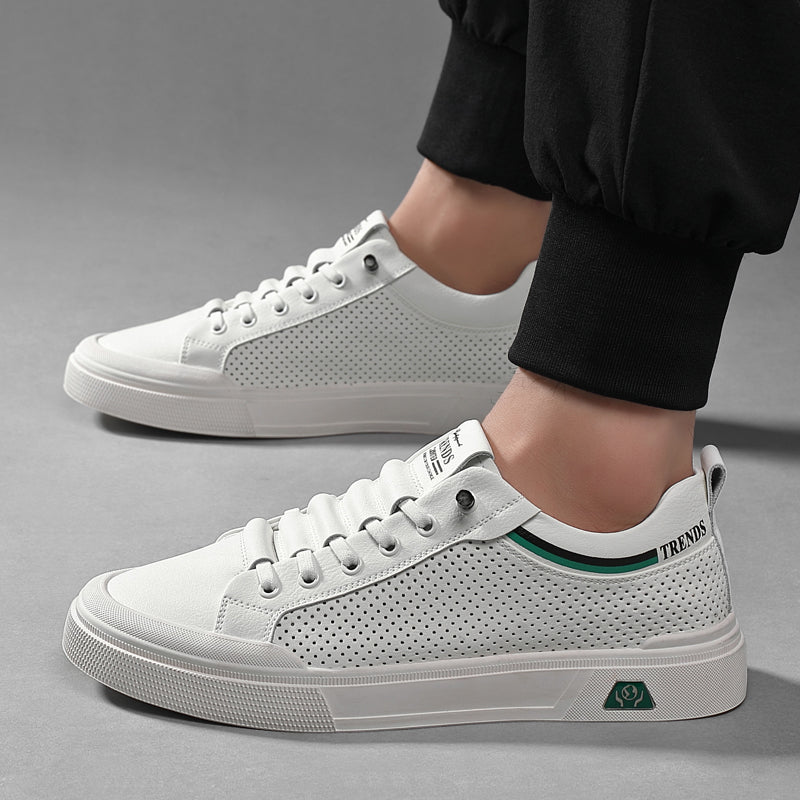 Men’s & Women’s Casual Low-Top Sneakers – Breathable PU Leather Platform Shoes for Everyday Wear