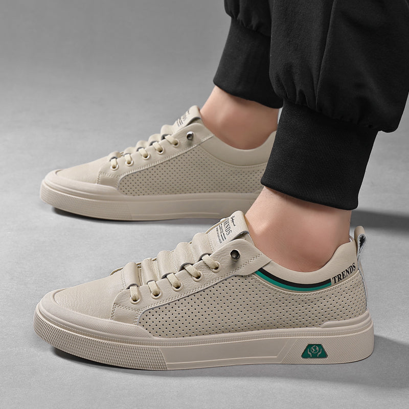 Men’s & Women’s Casual Low-Top Sneakers – Breathable PU Leather Platform Shoes for Everyday Wear