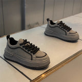 Adult Solid Color Platform Sneakers – Thick Sole Casual Shoes for Everyday Wear