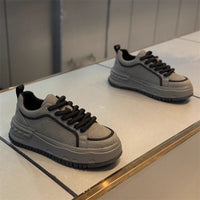 Adult Solid Color Platform Sneakers – Thick Sole Casual Shoes for Everyday Wear