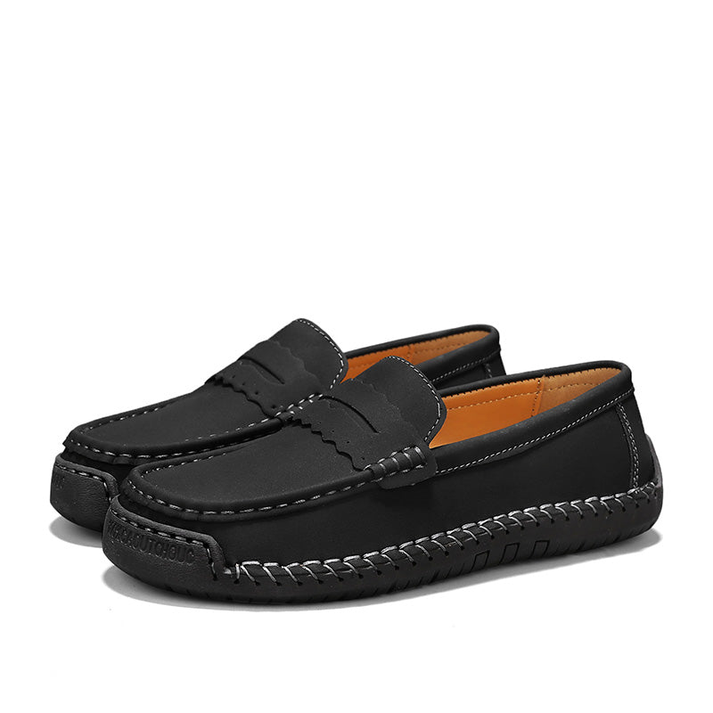 Adult Casual Leather Loafers – Soft Comfortable Slip-On Shoes for Everyday Wear