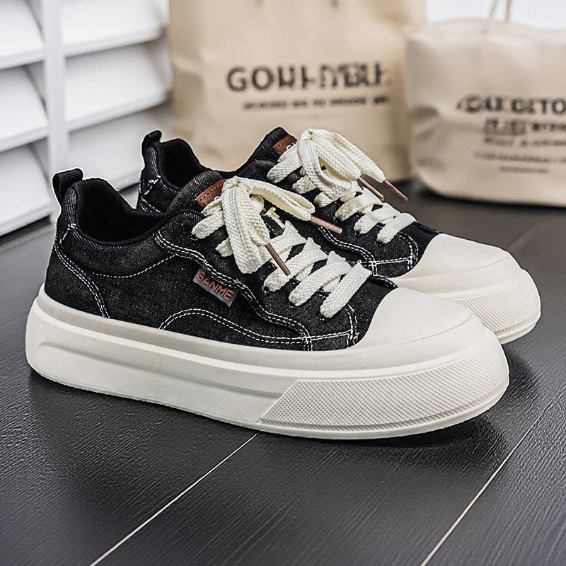 Men’s & Women’s Casual Canvas Sneakers – Lightweight Lace-Up Platform Shoes for Daily Wear