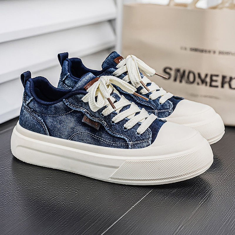 Men’s & Women’s Casual Canvas Sneakers – Lightweight Lace-Up Platform Shoes for Daily Wear