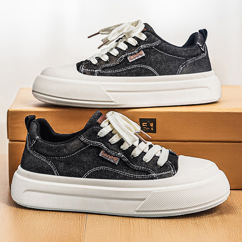 Men’s & Women’s Casual Canvas Sneakers – Lightweight Lace-Up Platform Shoes for Daily Wear