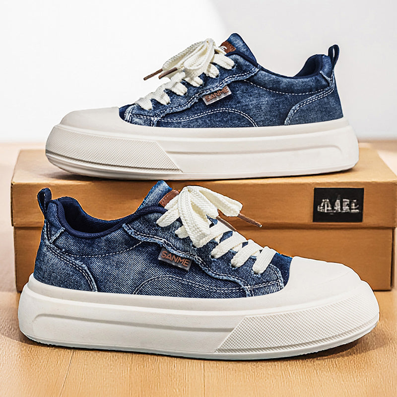 Men’s & Women’s Casual Canvas Sneakers – Lightweight Lace-Up Platform Shoes for Daily Wear