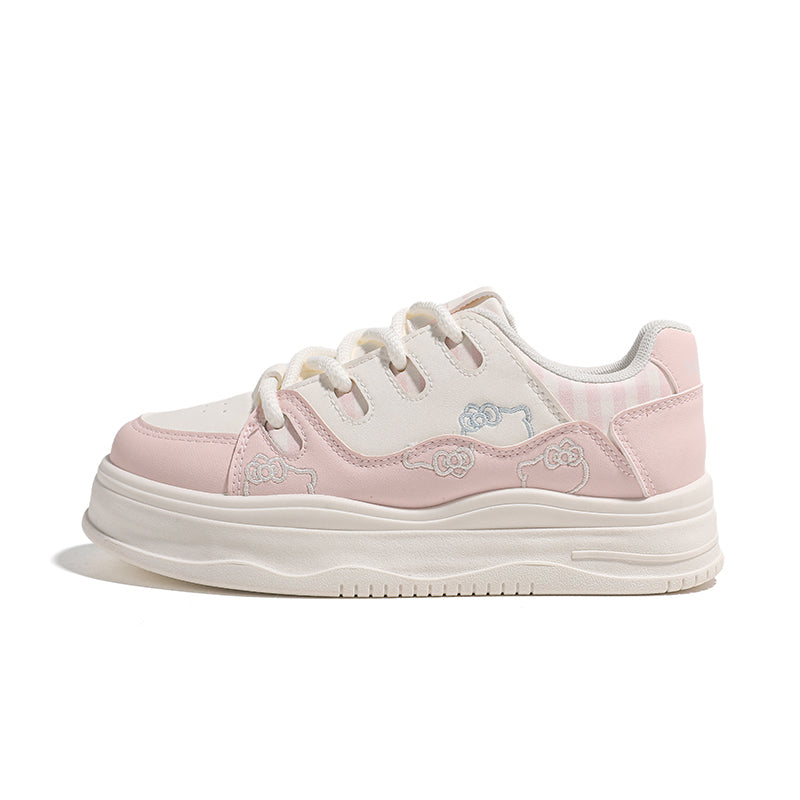 Kids' Embroidered Cloud Platform Sneakers Cute Low-Top Casual Shoes for Everyday Play