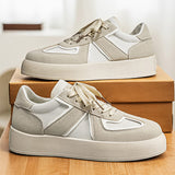 Retro Platform Low-Top Sneakers | Casual Suede & Mesh Everyday Shoes