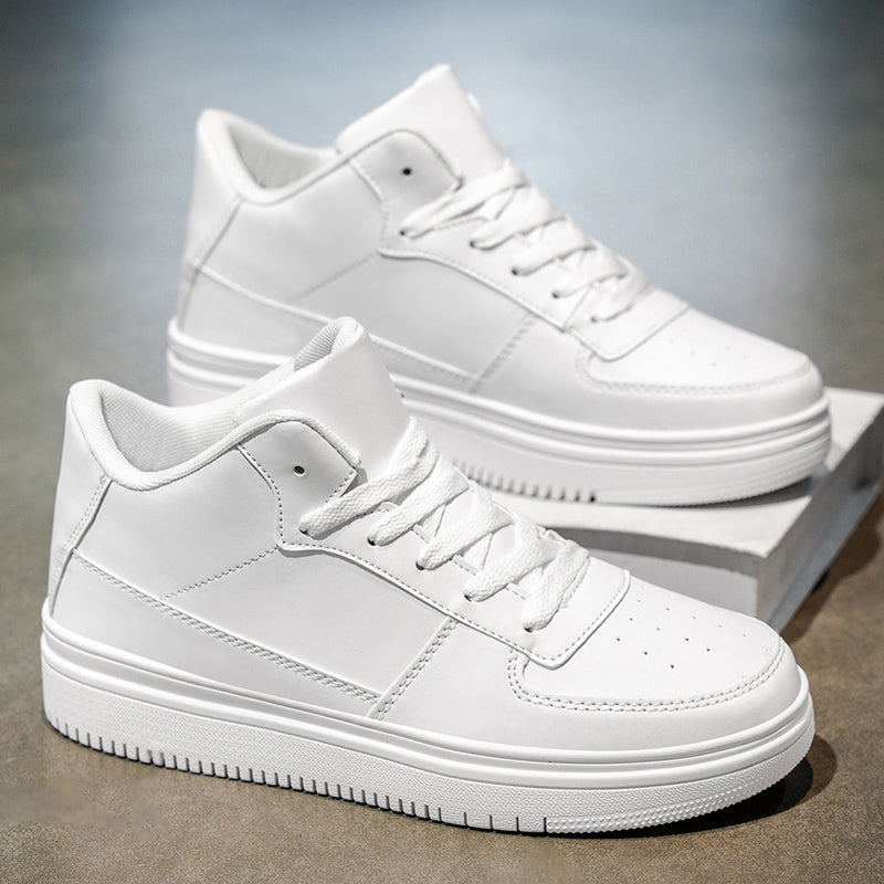 Classic Low-Top Platform Sneakers for Men & Women | Clean White Casual Shoes for Everyday Wear