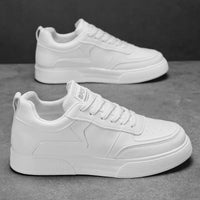 Men’s & Women’s Classic All-White Platform Sneakers – Lightweight Casual Shoes for Daily Wear
