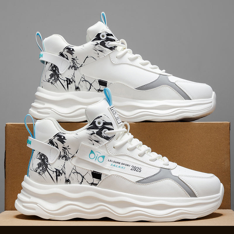 Men’s Chunky Sneakers – Fashion High-Top Casual Shoes with Thick Sole for Daily Wear