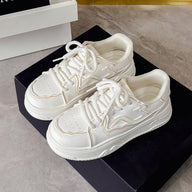 Classic White Platform Sneakers for Men & Women – Lightweight Casual Everyday Shoes