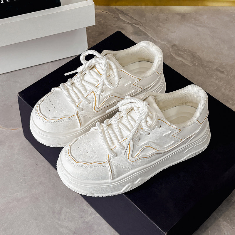 Classic White Platform Sneakers for Men & Women – Lightweight Casual Everyday Shoes