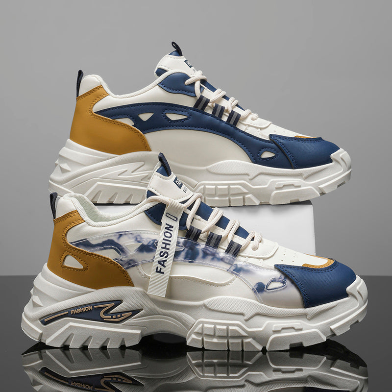 Chunky Platform Dad Sneakers Modern Tie-Dye Detail Lace-Up Casual Shoes