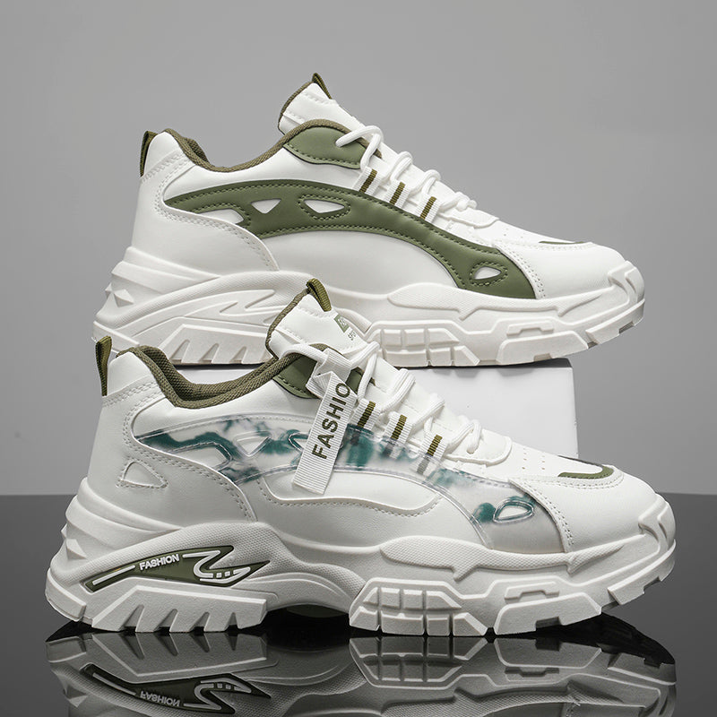 Chunky Platform Dad Sneakers Modern Tie-Dye Detail Lace-Up Casual Shoes