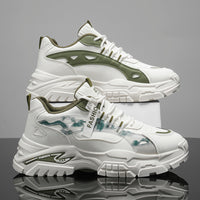 Chunky Platform Dad Sneakers Modern Tie-Dye Detail Lace-Up Casual Shoes