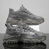 Chunky Platform Dad Sneakers Modern Tie-Dye Detail Lace-Up Casual Shoes