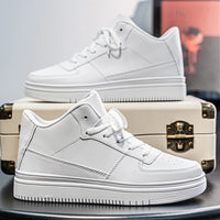 Classic Low-Top Platform Sneakers for Men & Women | Clean White Casual Shoes for Everyday Wear