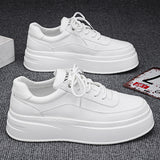 Women’s Minimal Platform Sneakers – Thick Sole White Casual Shoes Clean design. Elevated comfort.  Your everyday white sneakers — upgraded.
