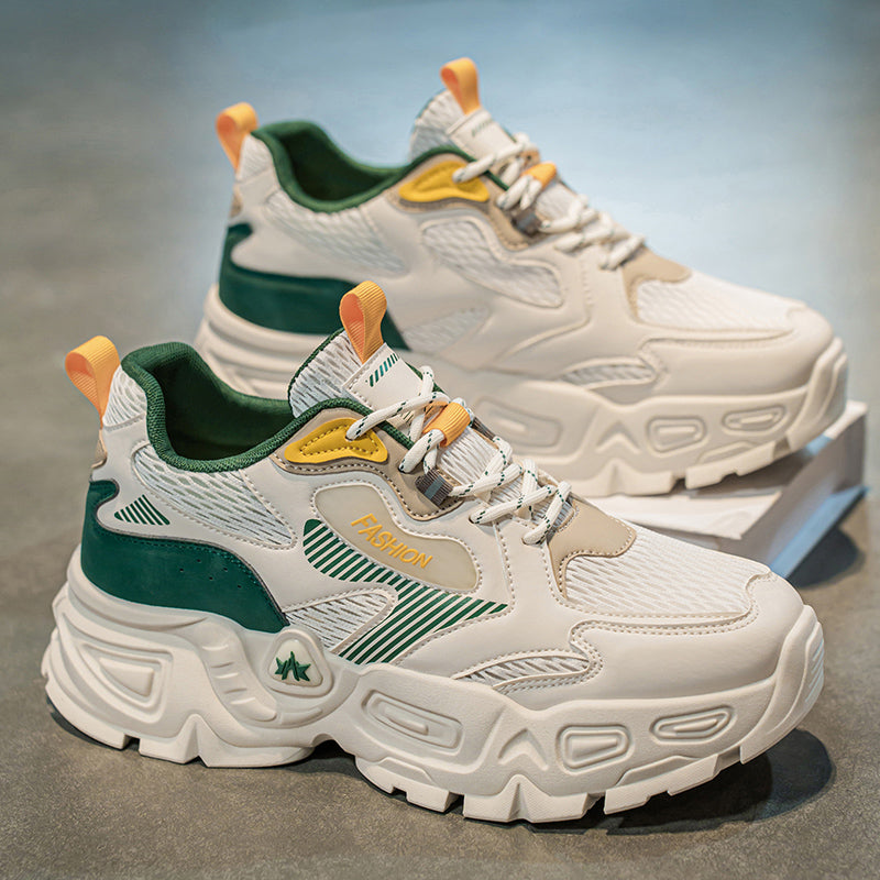 Chunky Fashion Sneakers for Men & Women – Breathable Mesh, Thick Sole Urban Street Shoes
