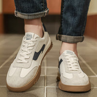 Men’s Casual Leather Sneakers – Retro Low-Top Comfort Shoes for Daily Wear