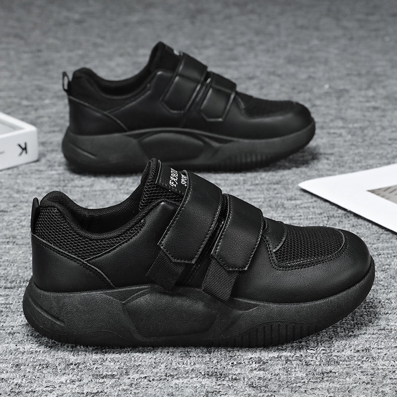 Men’s Casual Hook-and-Loop Sneakers – Lightweight Breathable Mesh Walking Shoes with Cushioned Sole