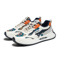 Men’s Retro Ethnic Pattern Sneakers – Lightweight Cushioned Casual Running Shoes
