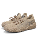 Men’s Lightweight Knit Hiking Shoes – Breathable Outdoor Trail Sneakers with Anti-Slip Sole