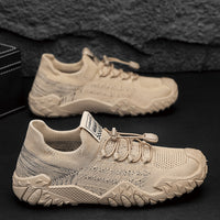 Men’s Lightweight Knit Hiking Shoes – Breathable Outdoor Trail Sneakers with Anti-Slip Sole