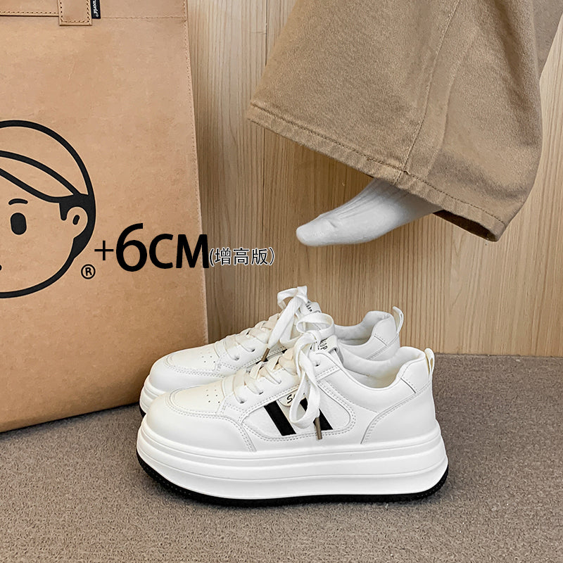 Women’s Cream White Platform Sneakers – Everyday Height Boost Shoes  Soft tone. Extra height. Easy everyday style.