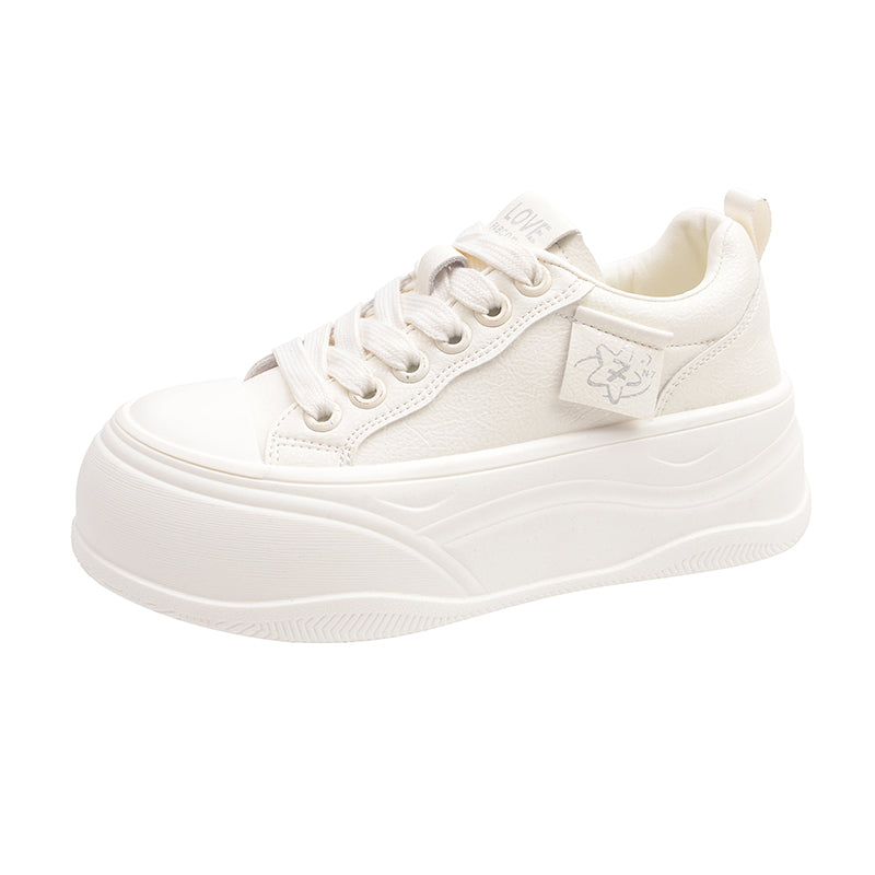 Women’s Sweet Platform Sneakers – Cute Thick Sole Casual Shoes Soft colors. Lovely details.    Made for everyday sweetness.