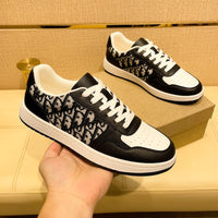 Men’s & Women’s Casual Low-Top Sneakers – Breathable Leather Panel Design, Everyday Street Style Shoes
