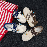 Retro Low-Top Casual Sneakers for Adults – Lightweight Suede & Canvas Everyday Shoes