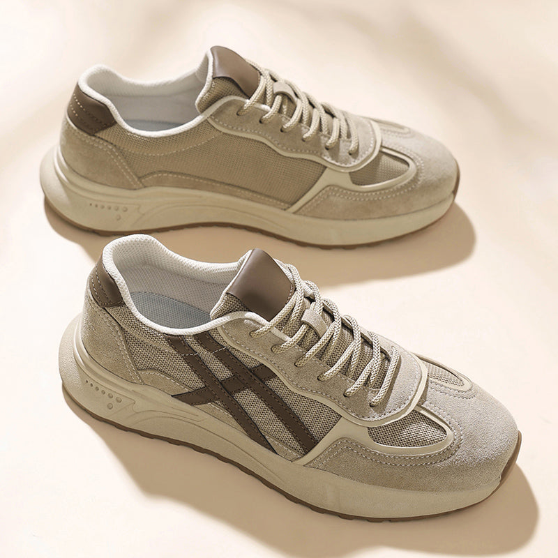 Men’s Lightweight Casual Sneakers – Breathable Mesh & Suede Walking Shoes for Everyday Comfort