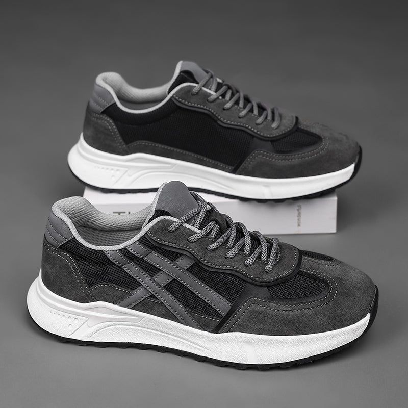 Men’s Lightweight Casual Sneakers – Breathable Mesh & Suede Walking Shoes for Everyday Comfort
