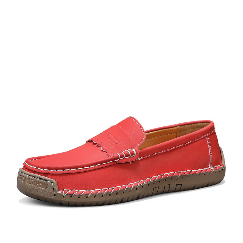 Adult Casual Leather Loafers – Soft Comfortable Slip-On Shoes for Everyday Wear
