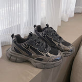 Youth Chunky Sneakers with Breathable Mesh – Trendy Cushioned Casual Shoes for Daily Wear