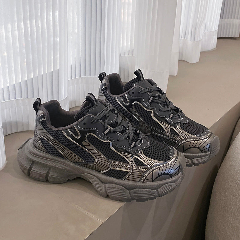 Youth Chunky Sneakers with Breathable Mesh – Trendy Cushioned Casual Shoes for Daily Wear