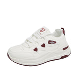 Women’s Platform Casual Sneakers – Lightweight Comfort Shoes with Heart Detail for Everyday Wear