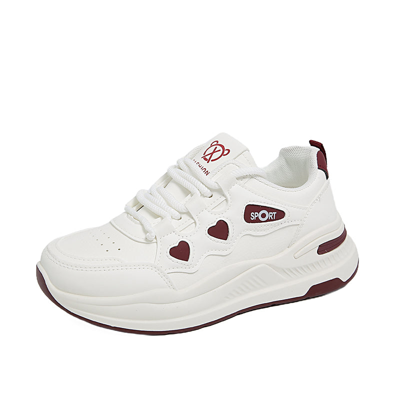 Women’s Platform Casual Sneakers – Lightweight Comfort Shoes with Heart Detail for Everyday Wear
