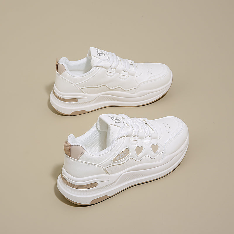 Women’s Platform Casual Sneakers – Lightweight Comfort Shoes with Heart Detail for Everyday Wear