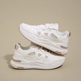 Women’s Platform Casual Sneakers – Lightweight Comfort Shoes with Heart Detail for Everyday Wear