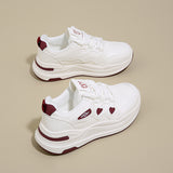 Women’s Platform Casual Sneakers – Lightweight Comfort Shoes with Heart Detail for Everyday Wear