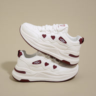 Women’s Platform Casual Sneakers – Lightweight Comfort Shoes with Heart Detail for Everyday Wear
