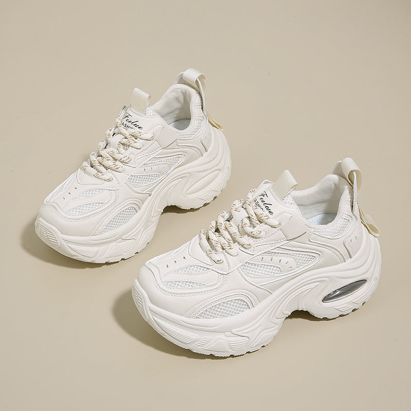 Chunky Air Cushion Sneakers – Breathable Mesh Platform Shoes for Everyday Wear