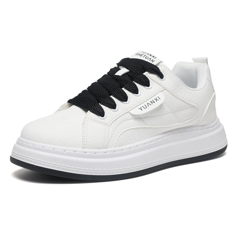 Adult White Platform Sneakers – Casual Thick Sole Shoes for Everyday Wear