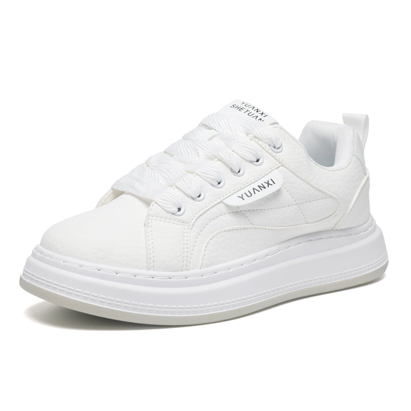 Adult White Platform Sneakers – Casual Thick Sole Shoes for Everyday Wear