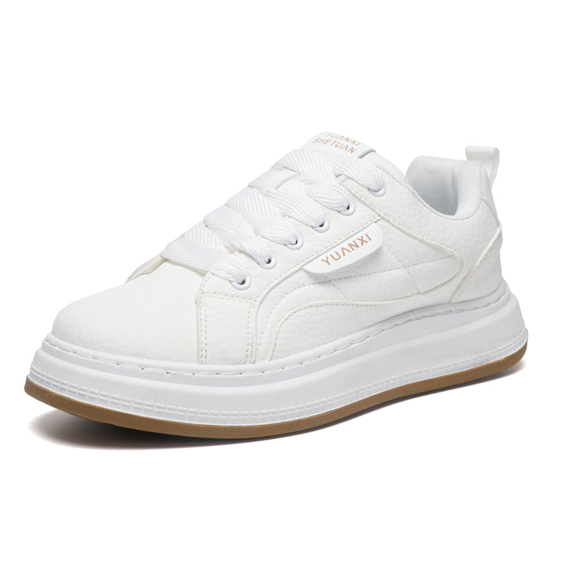 Adult White Platform Sneakers – Casual Thick Sole Shoes for Everyday Wear
