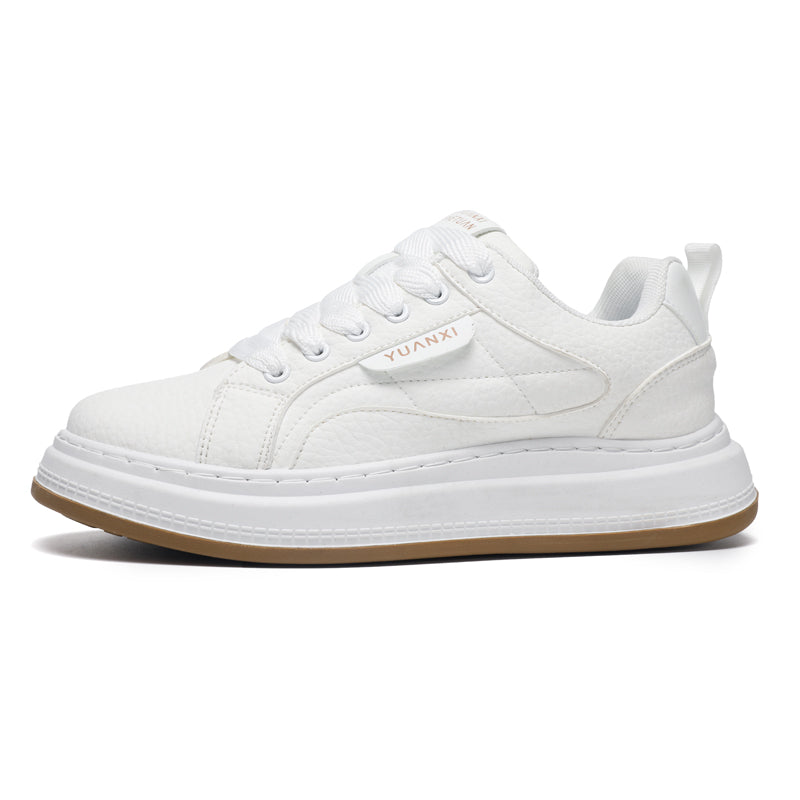 Adult White Platform Sneakers – Casual Thick Sole Shoes for Everyday Wear